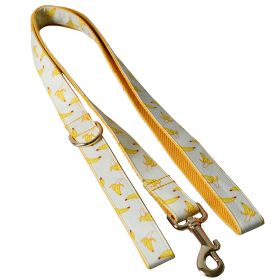 Tow Rope Collar Pet Supplies Gold Metal Buckle (Option: Yellow-Leash-S)