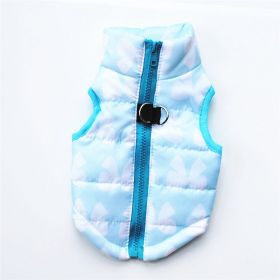 Fashion Personalized Puppy Cotton-padded Jacket Vest (Option: Blue Bow-XS)