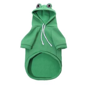 Frog Dog Small Medium Sweater Fleece Clothes Pet Products (Option: Green-M)