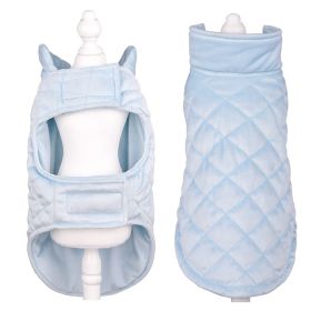 Velvet Pet Clothes Autumn And Winter Warm (Option: Blue-M)