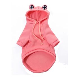 Frog Dog Small Medium Sweater Fleece Clothes Pet Products (Option: Pink-S)