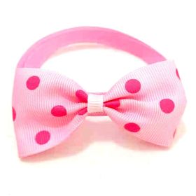 Pet Supplies Accessories Polka Dot Bow Tie (Option: Pink Color Point-Free Size)