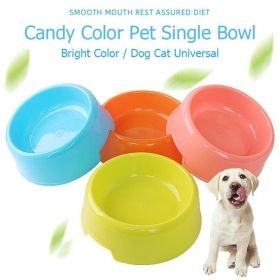 1Pc High Quality Solid Color Pet Bowls Candy-Colored Lightweight Plastic Single Bowl Small Dog Cat Pet Bowl Pet Feeding Supplies (Color: Green, size: S)