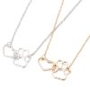 Women's Hollow All Match Dog Paw Peach Heart Necklace