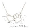 Women's Hollow All Match Dog Paw Peach Heart Necklace