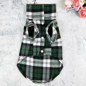 Casual Universal Pet Plaid Shirt (Option: Plaid Shirt Green-L)