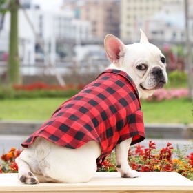 Casual Universal Pet Plaid Shirt (Option: Plaid Shirt Red-XL)