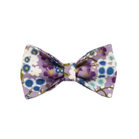 Purple And Wind Floral Dog Collar Hand Holding Rope Metal Bandana Bow Strap Out Shit Bag (Option: Bowknot-M)