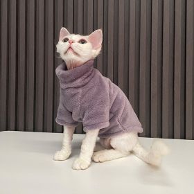 Thick German Mink Velvet Warm Bottoming Comfortable Cat Dog Clothes (Option: Taro Purple-M Recommended 250 Kg 300 Kg)