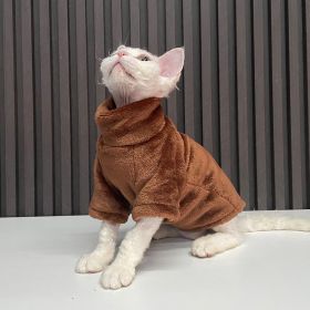 Thick German Mink Velvet Warm Bottoming Comfortable Cat Dog Clothes (Option: Brown Coffee-L Recommended 350 Kg 400 Kg)